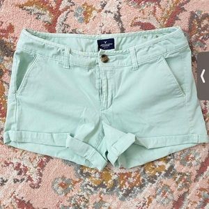 AE teal shorts